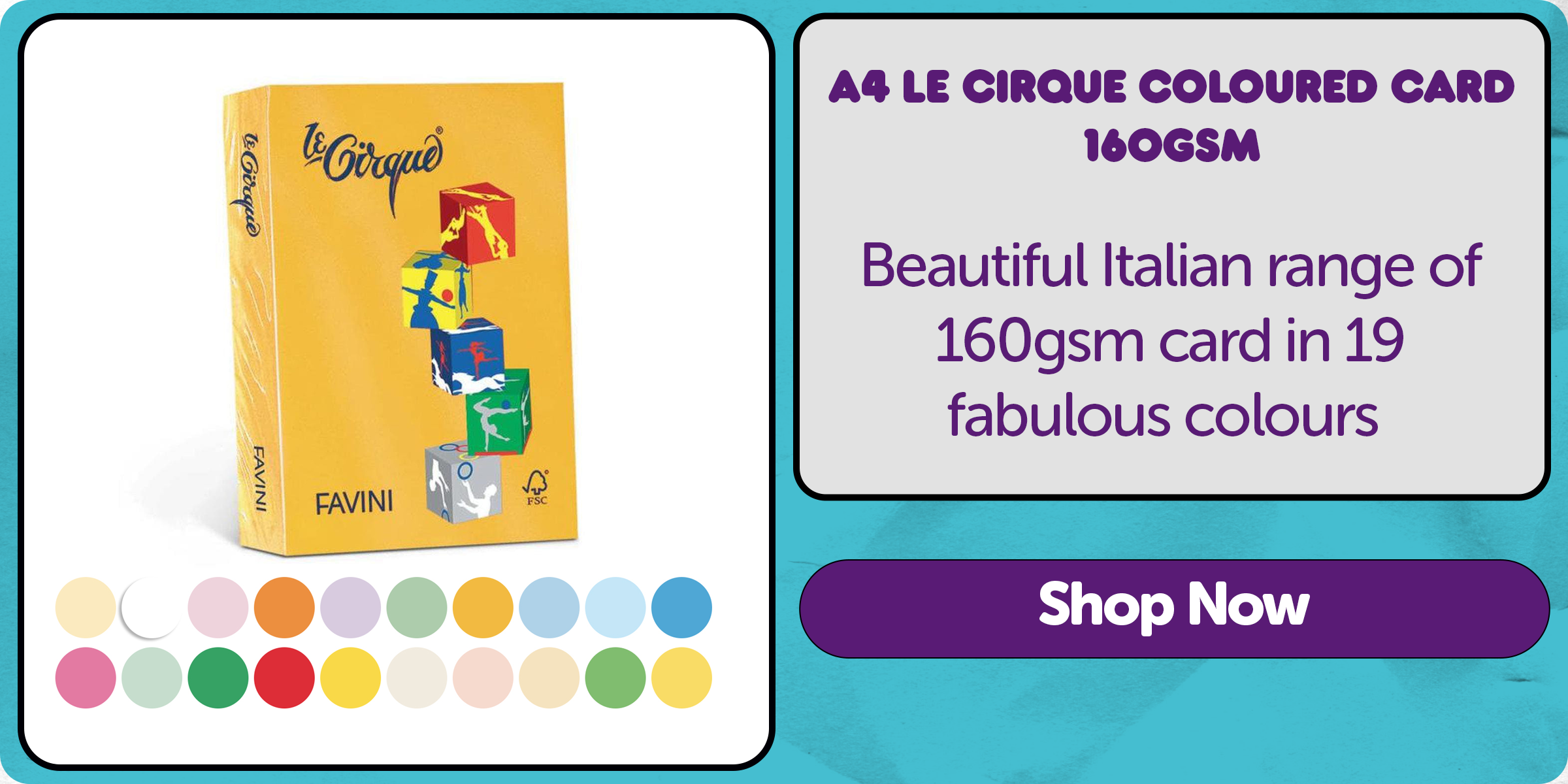 A4 Le Cirque Coloured Card 160gsm